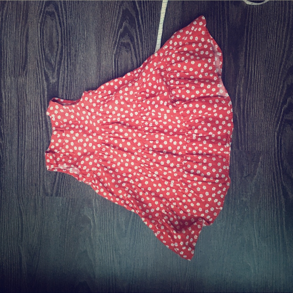 Toddler red white floral dress size 18 months